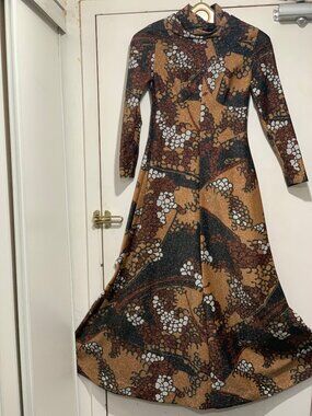 VINTAGE WENDY MADE IN ENGLAND MAXI PRINTED SPARKLING DRESSES SIZE 12